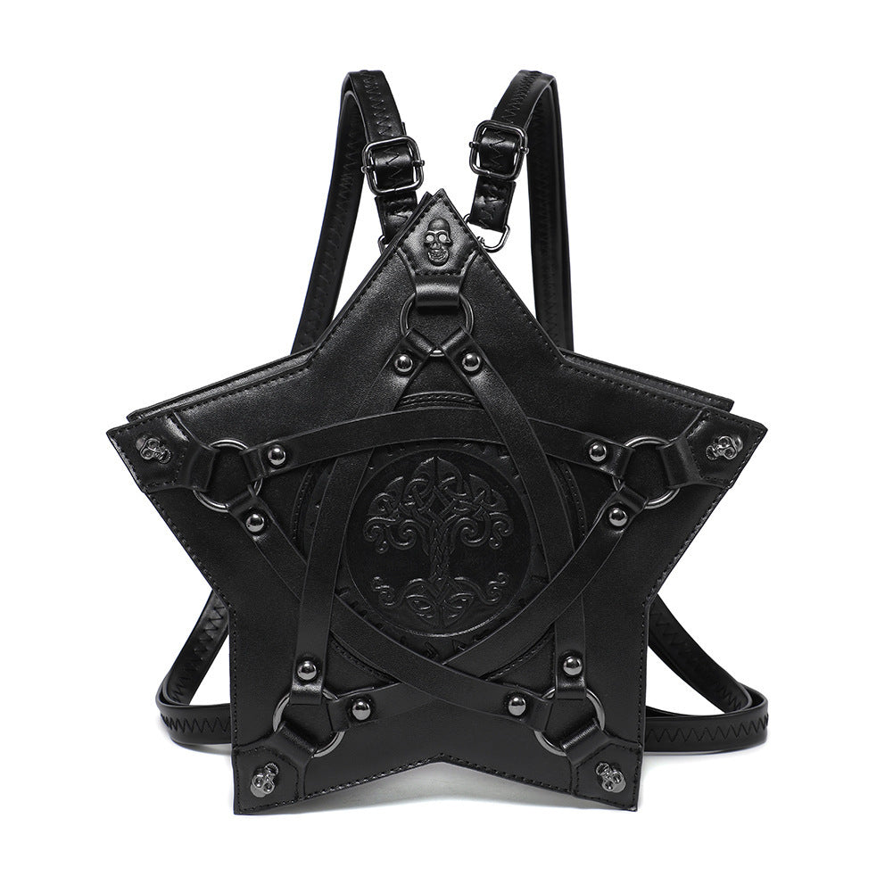Rucsac crossbody gothic cu relief