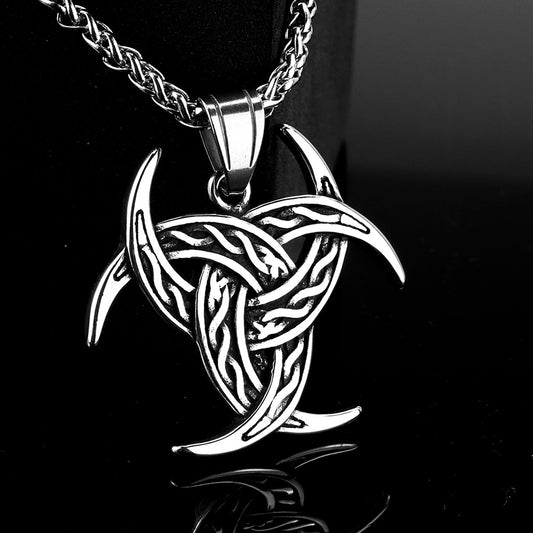 Stainless Steel Necklace Vintage Viking Celtic Knot Pendant