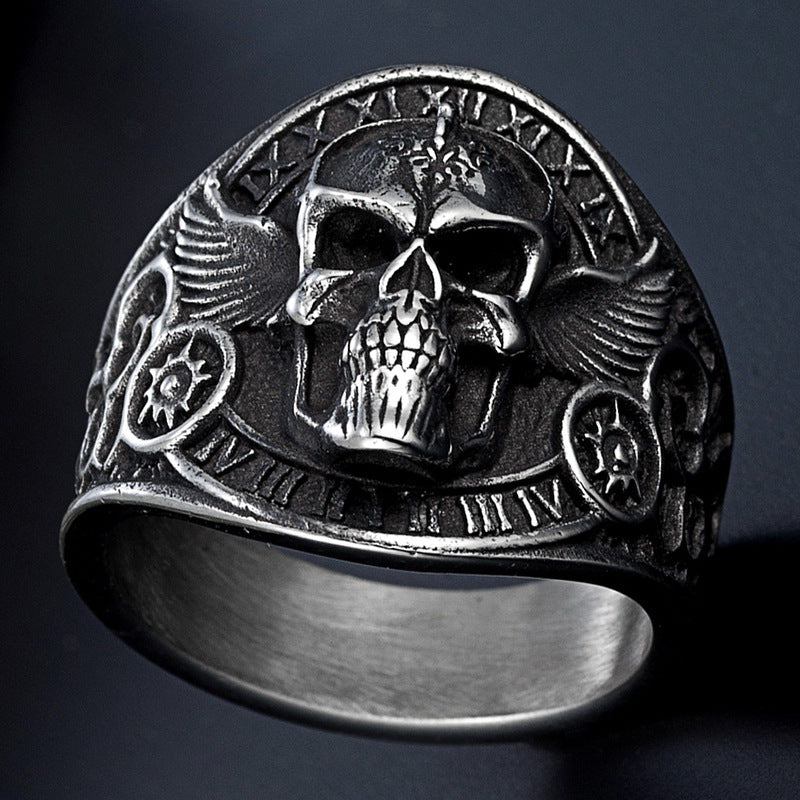 Inel „Locomotive Skull”