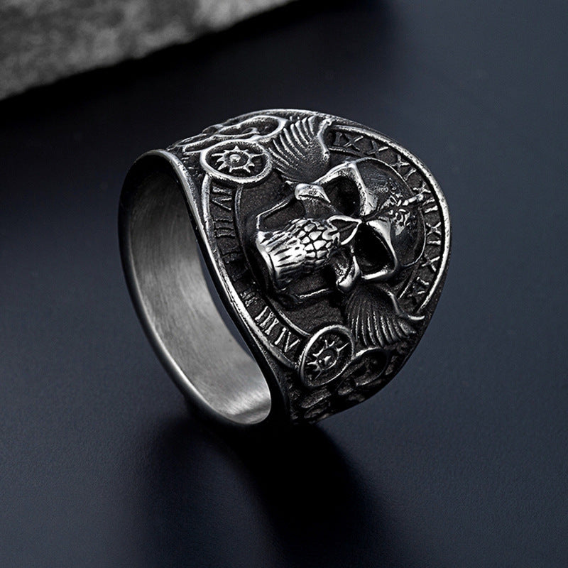 Inel „Locomotive Skull”