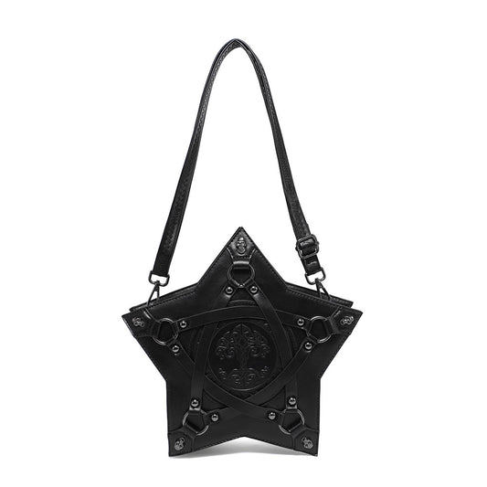 Rucsac crossbody gothic cu relief