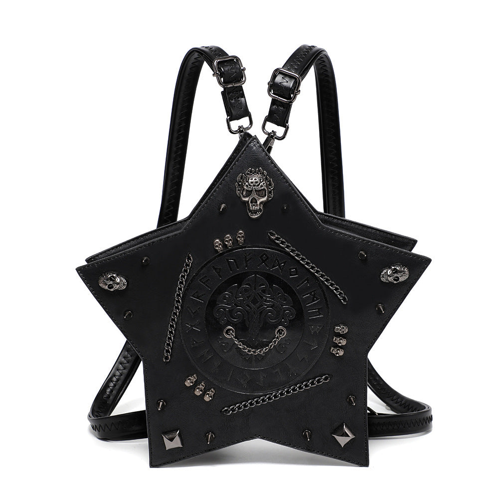 Rucsac crossbody gothic cu relief
