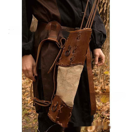 Quiver Bag Retro-Medieval cu Şnur şi Broderie