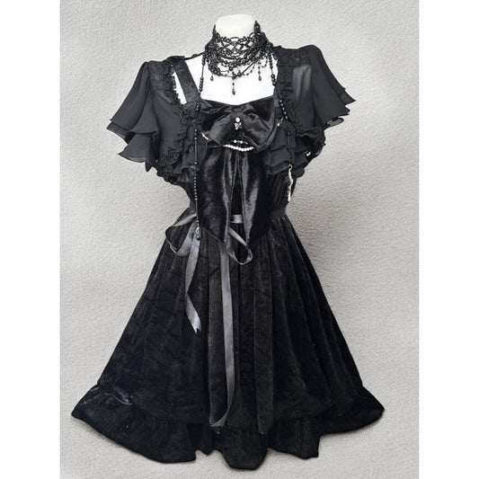 Lolita Noir – Set Gothic Vintage Negru