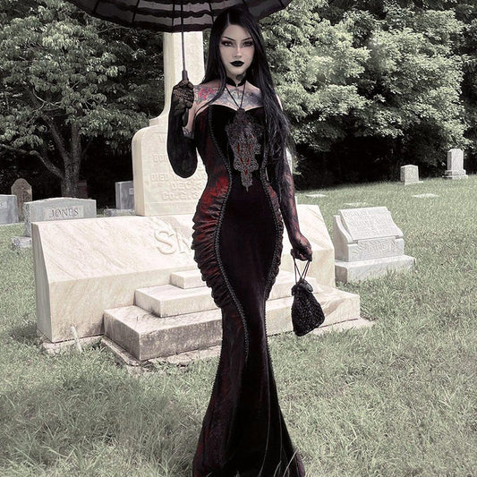 Rochie Gothic Fishtail Contrast