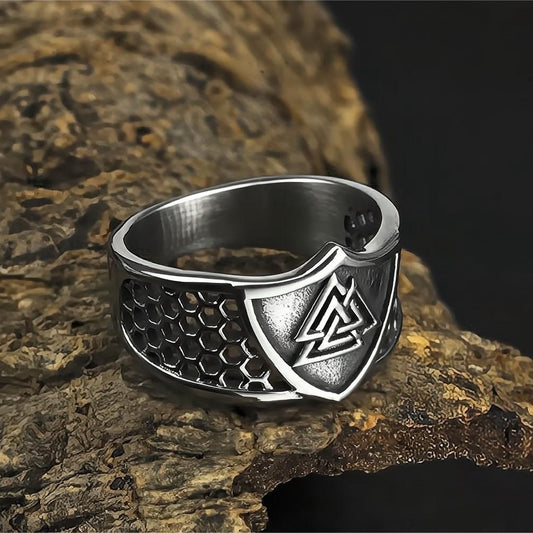 Men's Titanium Steel Ring Viking Triangle Logo Personality Ring No Rust