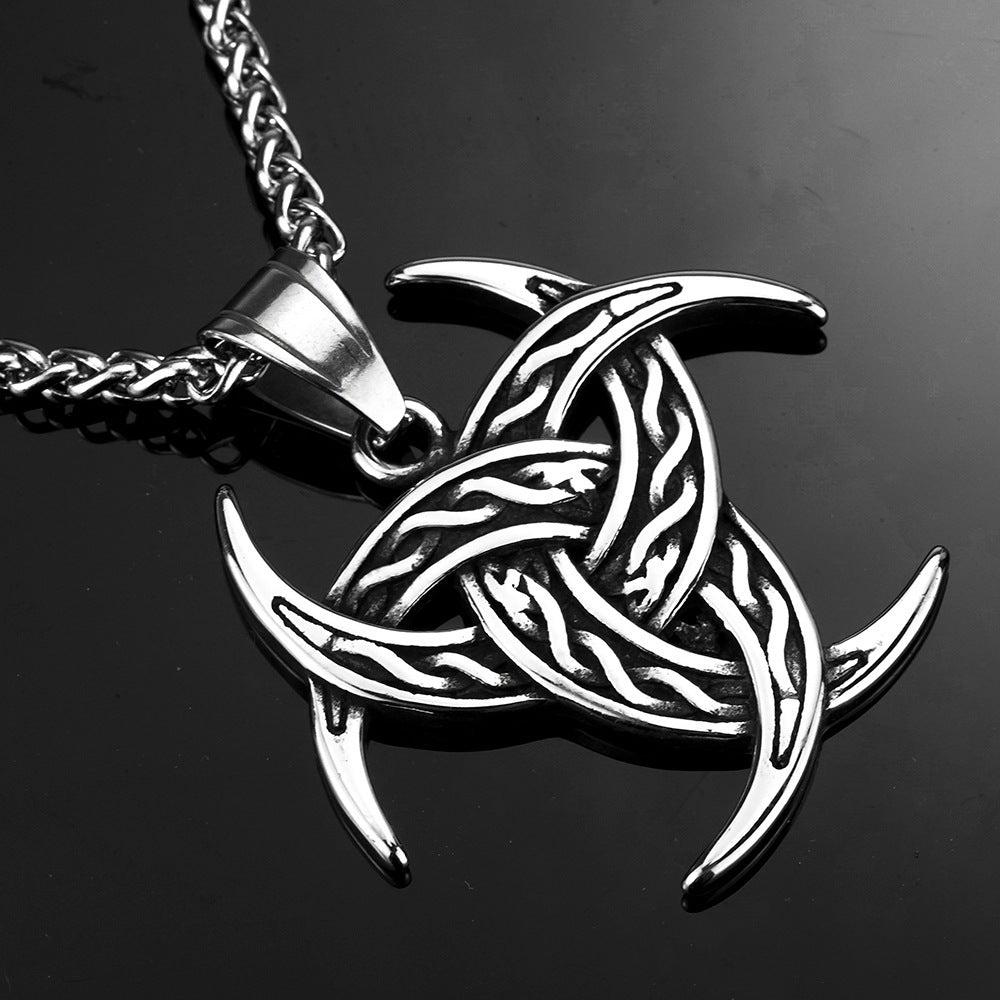 Stainless Steel Necklace Vintage Viking Celtic Knot Pendant