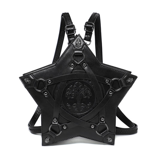 Rucsac crossbody gothic cu relief