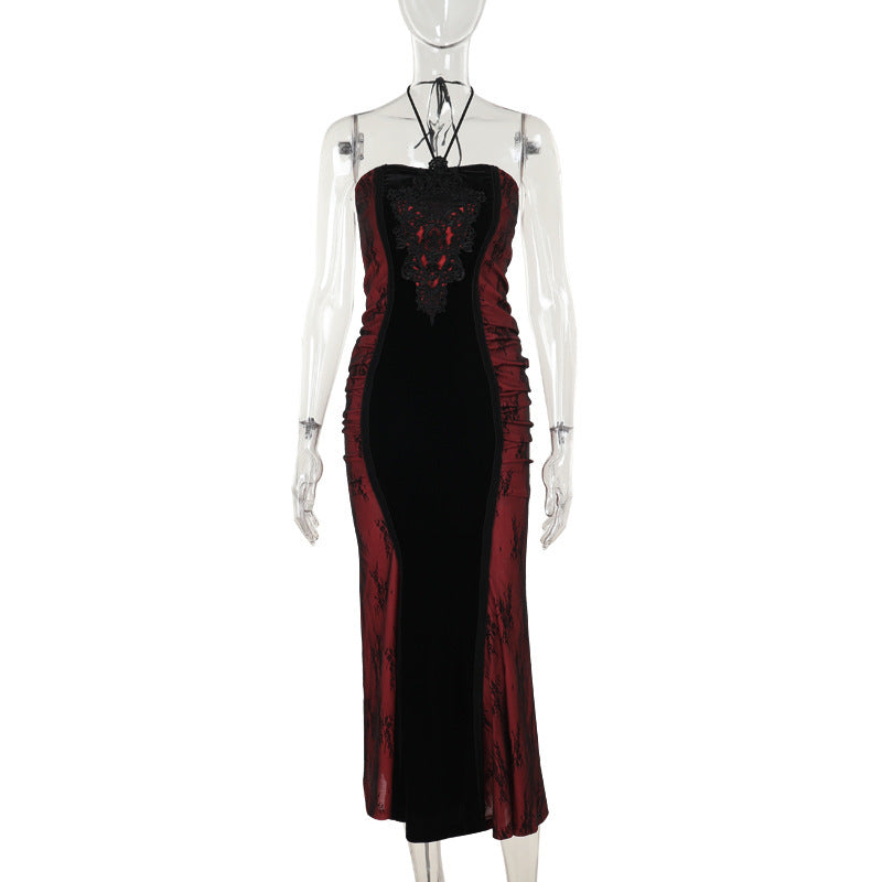 Rochie Gothic Fishtail Contrast