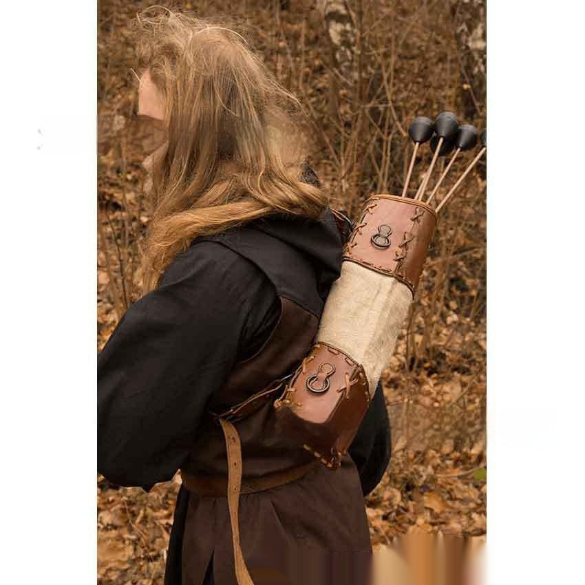Quiver Bag Retro-Medieval cu Şnur şi Broderie