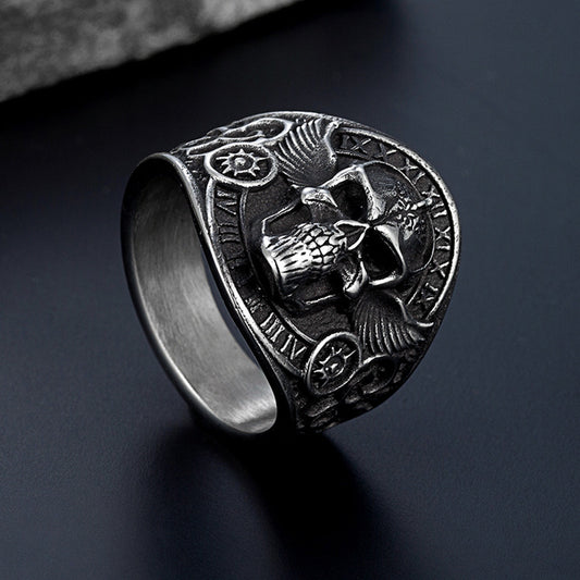 Inel „Locomotive Skull”