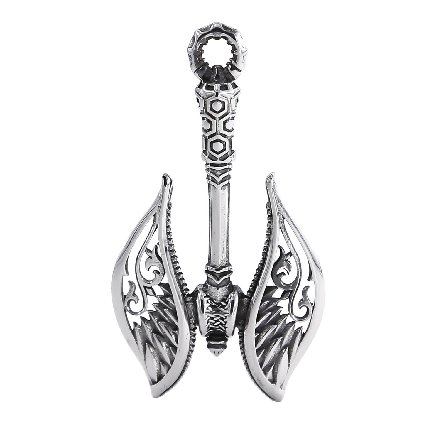 Silver Double Axe Viking Necklace Nordic Charm