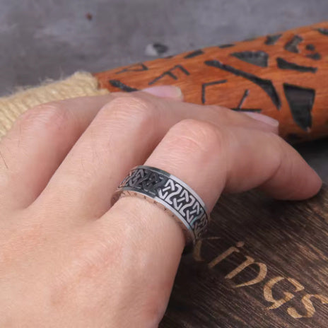 Viking Mobius Pendant Ring Necklace Ring Detachable