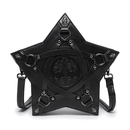 Rucsac crossbody gothic cu relief