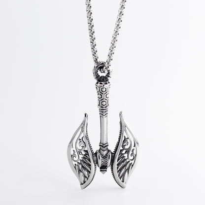 Silver Double Axe Viking Necklace Nordic Charm