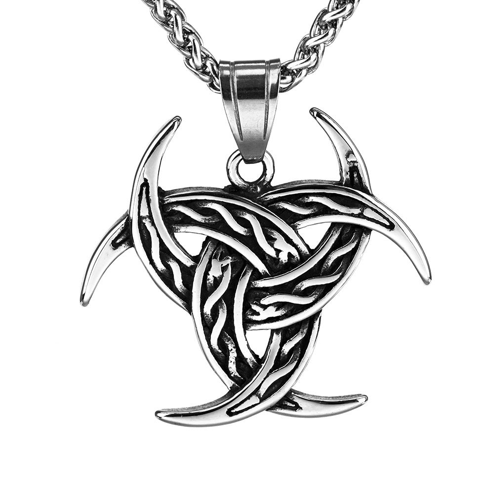 Stainless Steel Necklace Vintage Viking Celtic Knot Pendant