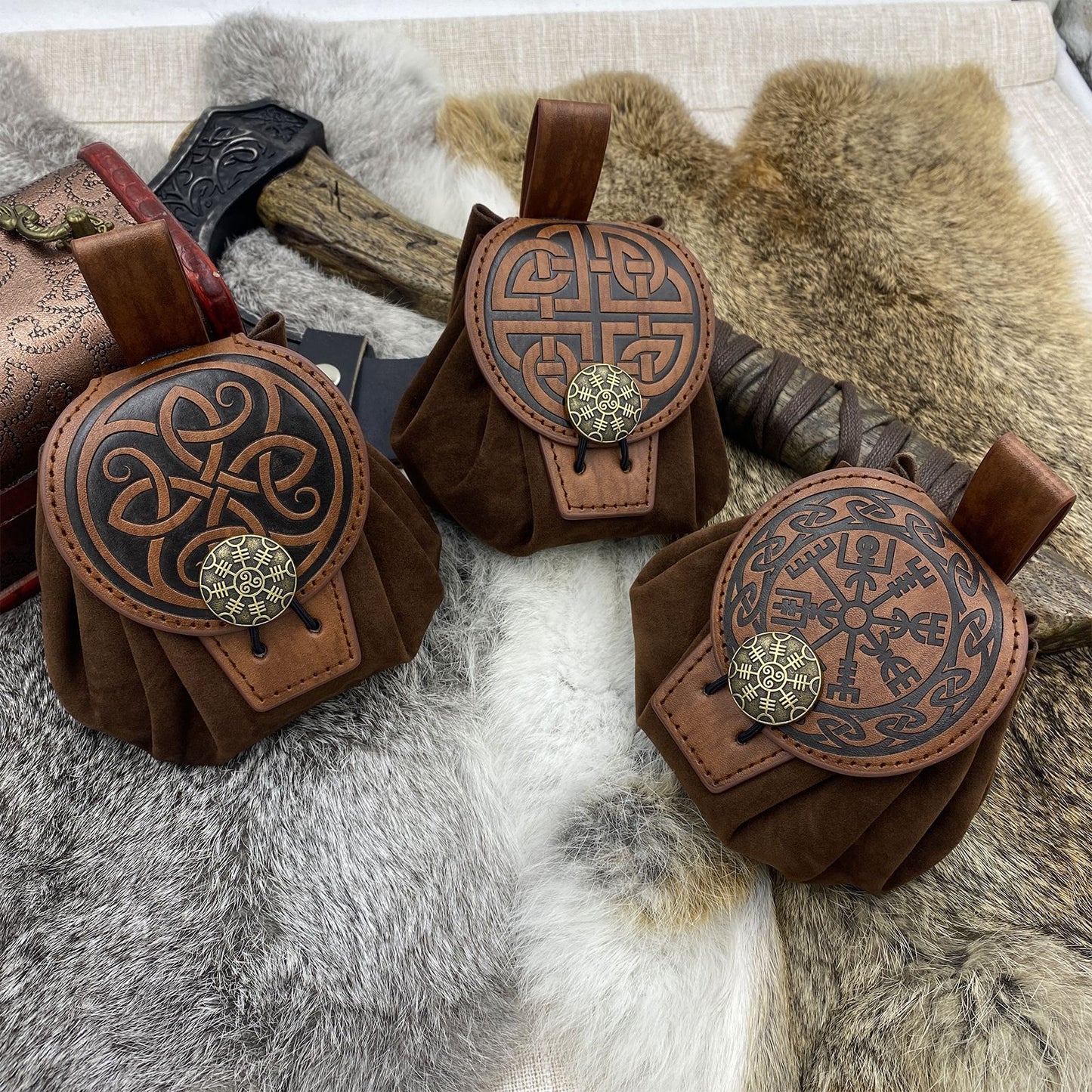 Medieval Disc Bag Viking Style Retro COSPLAY Props
