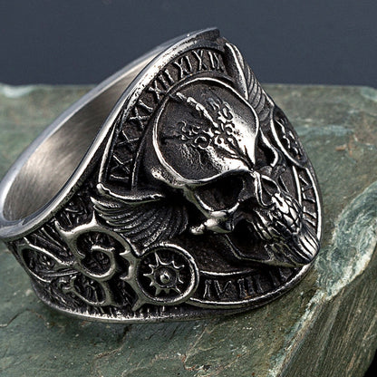 Inel „Locomotive Skull”