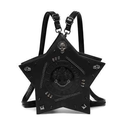 Rucsac crossbody gothic cu relief
