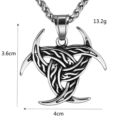 Stainless Steel Necklace Vintage Viking Celtic Knot Pendant