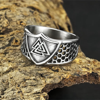 Men's Titanium Steel Ring Viking Triangle Logo Personality Ring No Rust