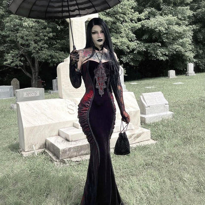 Rochie Gothic Fishtail Contrast
