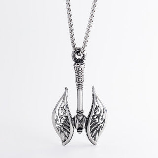 Silver Double Axe Viking Necklace Nordic Charm
