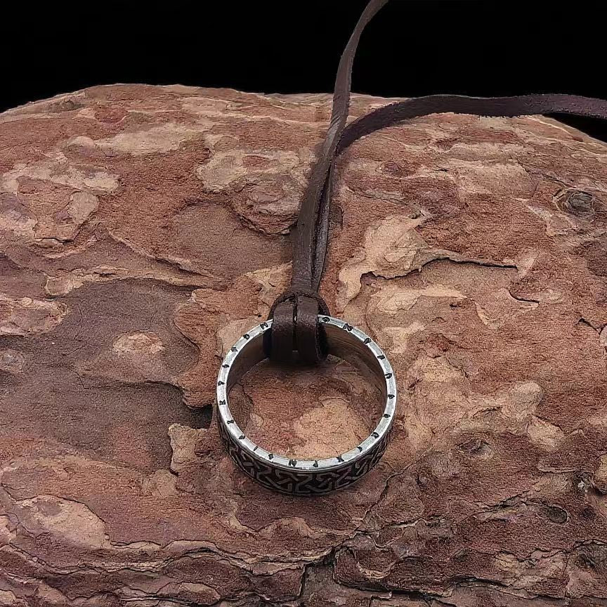 Viking Mobius Pendant Ring Necklace Ring Detachable