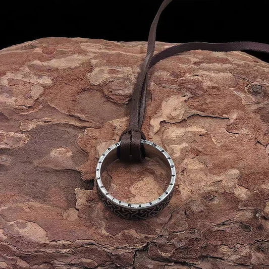 Viking Mobius Pendant Ring Necklace Ring Detachable