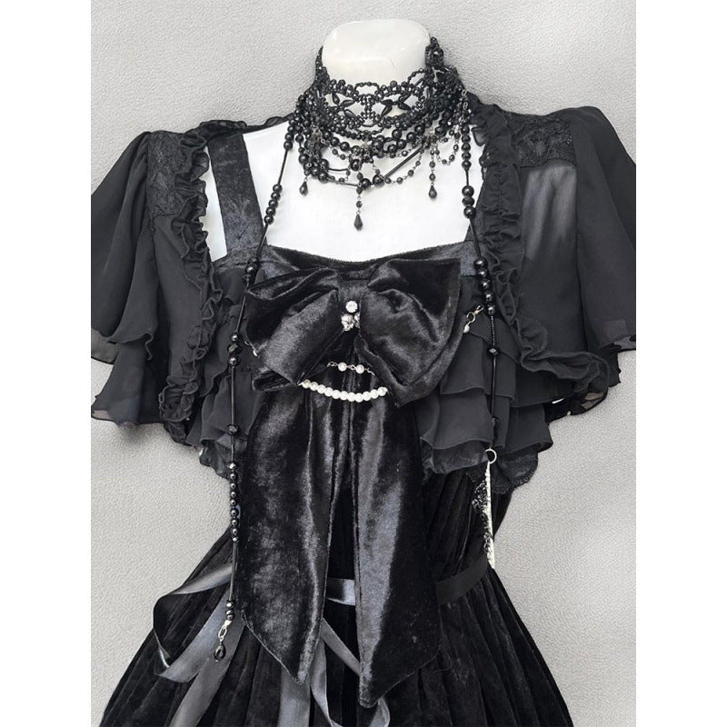 Lolita Noir – Set Gothic Vintage Negru