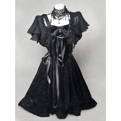Lolita Noir – Set Gothic Vintage Negru