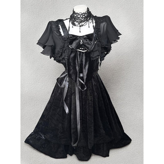 Lolita Noir – Set Gothic Vintage Negru