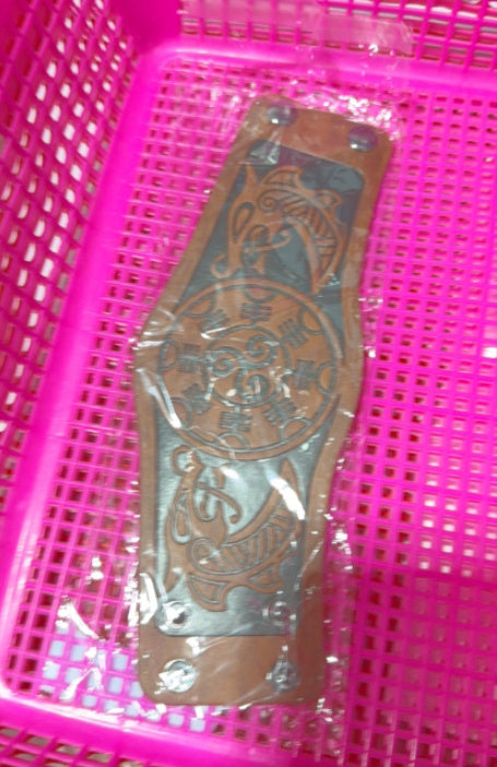 Leather Bracelet Embossed Wristband Medieval Renaissance COS Accessories