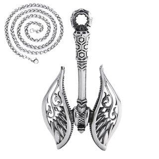 Silver Double Axe Viking Necklace Nordic Charm