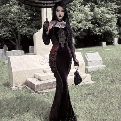 Rochie Gothic Fishtail Contrast