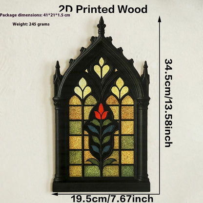 Arcul Nopții – Panou Decorativ Gothic din Lemn
