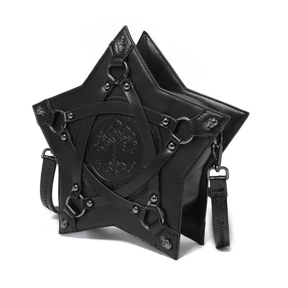Rucsac crossbody gothic cu relief