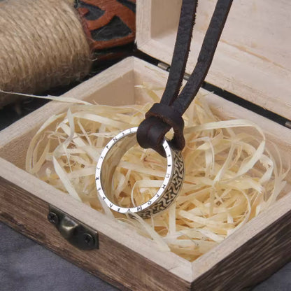 Viking Mobius Pendant Ring Necklace Ring Detachable