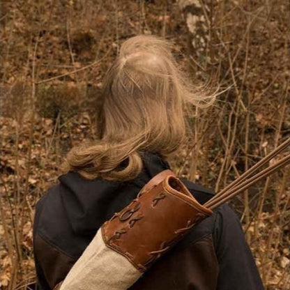 Quiver Bag Retro-Medieval cu Şnur şi Broderie