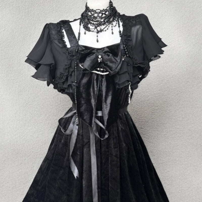 Lolita Noir – Set Gothic Vintage Negru